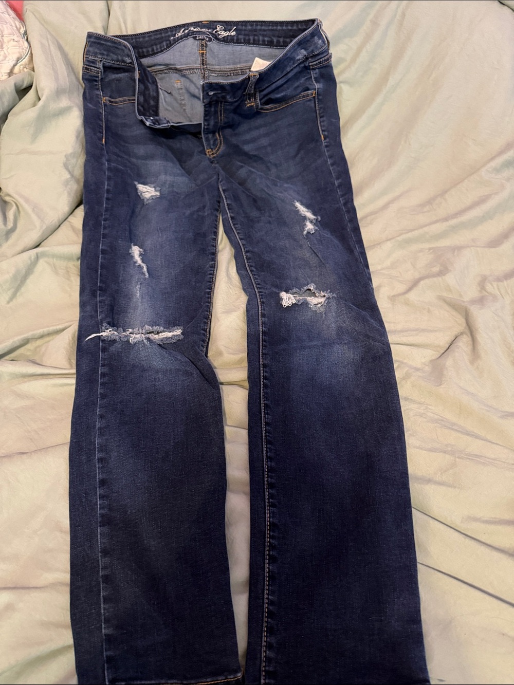 American Eagle Outfitters Distressed Dark Blue Jeggings